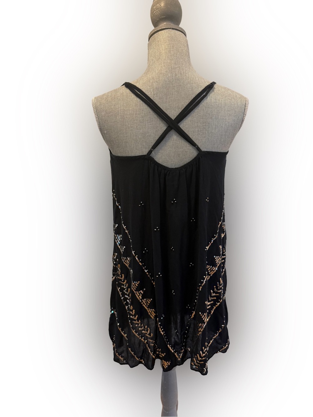 Free People Intimately Sequin Embellished Slip Dress Black Size Large NWT - Picture 4 of 7